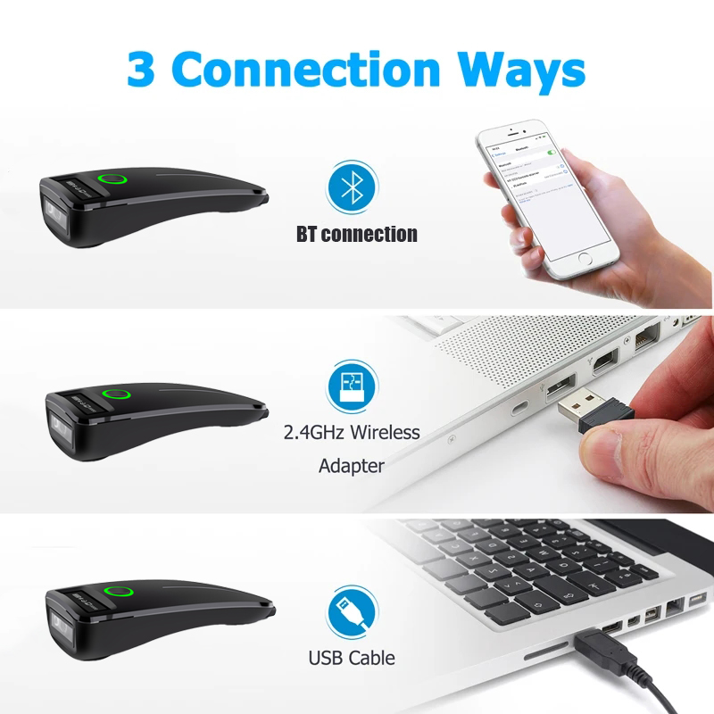 2D Barcode Scanner W7 Mini Wir - đánh giá và giá Document Scanner Portable