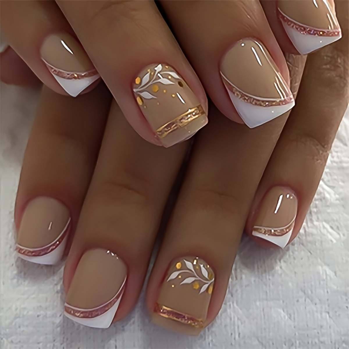 Nude Short Square Press On Nai - đánh giá và giá Nail Tech Accessories