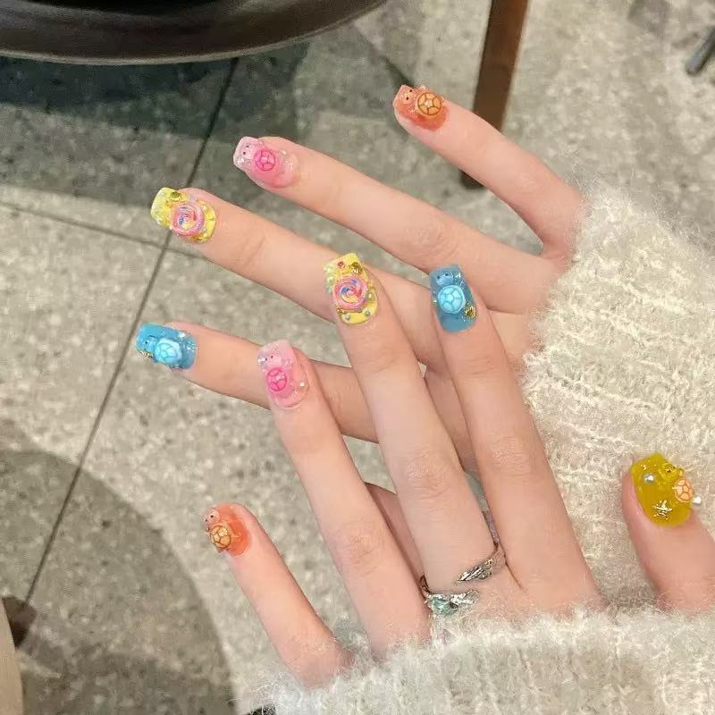 100 Mini Colorful Turtle Resin - đánh giá và giá Nail Tech Accessories
